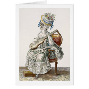 Lady in a Shot Taffeta Dress Trimmed with Lace Pla