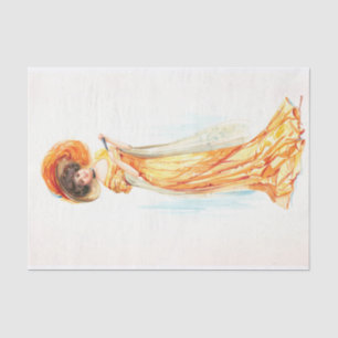 Lady in a yellow dress, Decoupage Tissue Paper