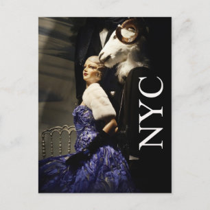 Lady in Blue with Bighorn Sheep Mannequin Postcard