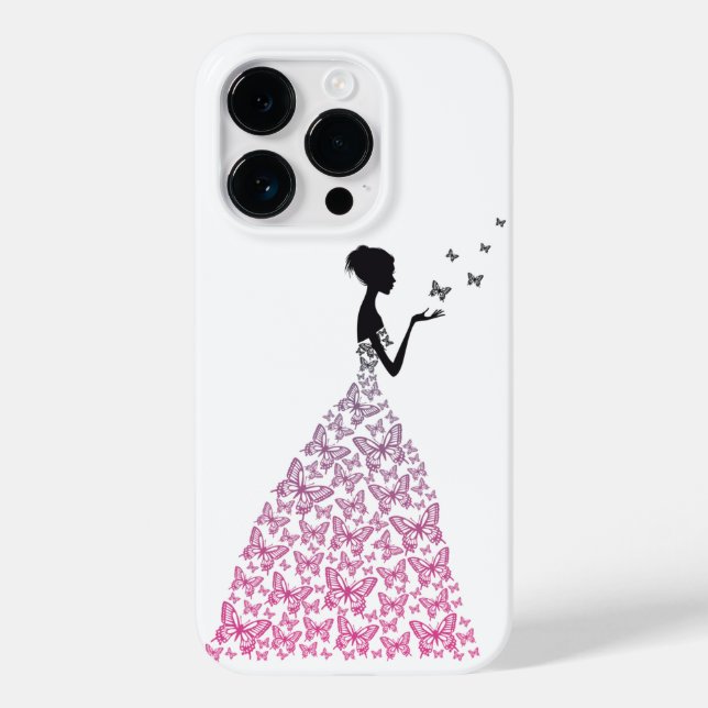 Lady in Butterflies iPhone Case Cover (Back)