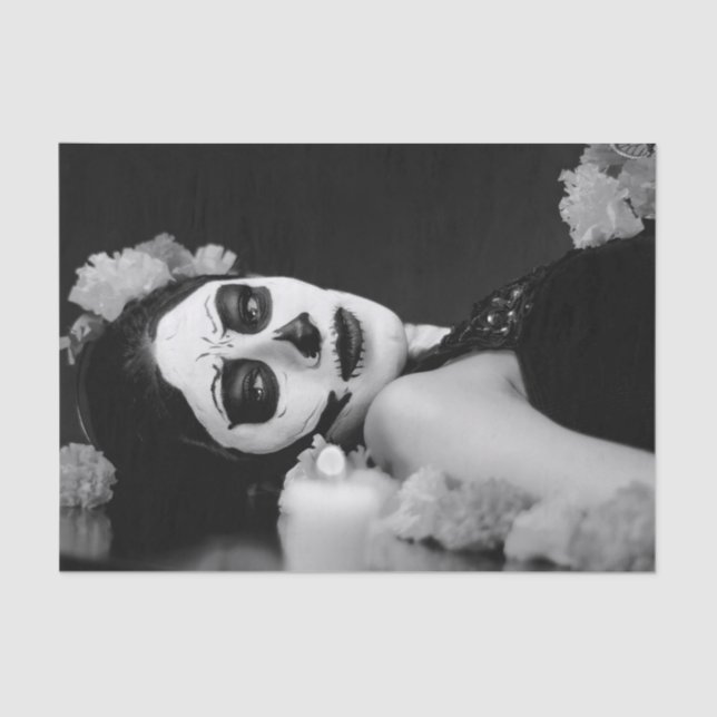 LADY IN DAY OF THE DEAD COSTUME Tissue Paper (Front)