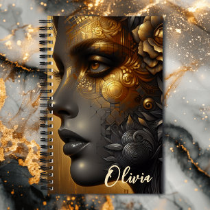 Lady in Gold Ethereal Art Personalized Notebook