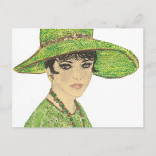 Lady In Green Postcard