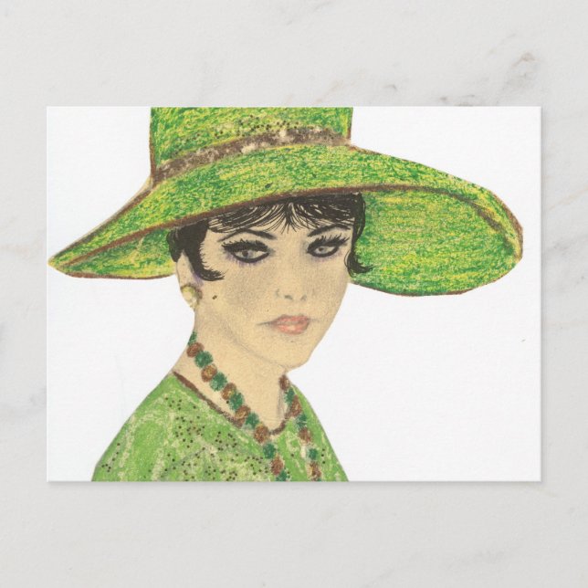 Lady In Green Postcard (Front)