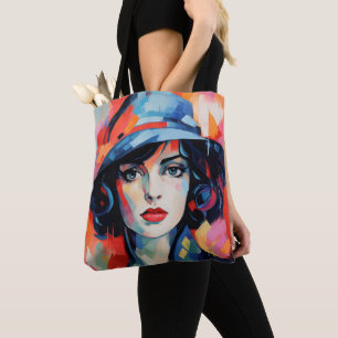 Lady in Hat Fauvism Tote Bag