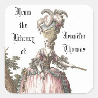 Lady In Pink Book Plate Sticker