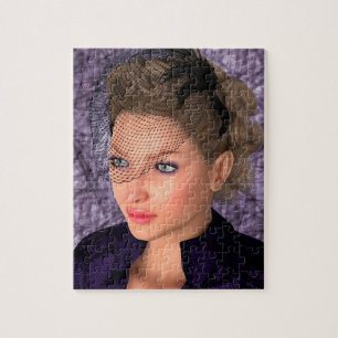Lady in Purple Jigsaw Puzzle