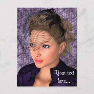 Lady in Purple Postcard