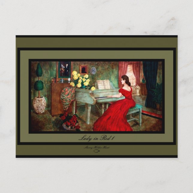 Lady in Red 1 Postcard (Front)
