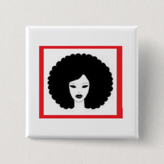 Lady in Red 2 Inch Square Button