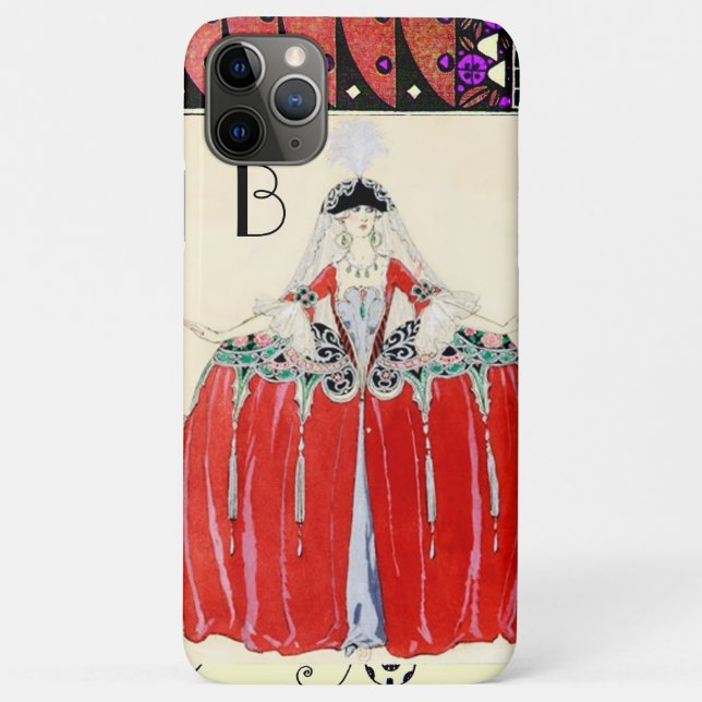LADY IN RED,BEAUTY FASHION COSTUME DESIGN MONOGRAM Case-Mate iPhone CASE (Back)