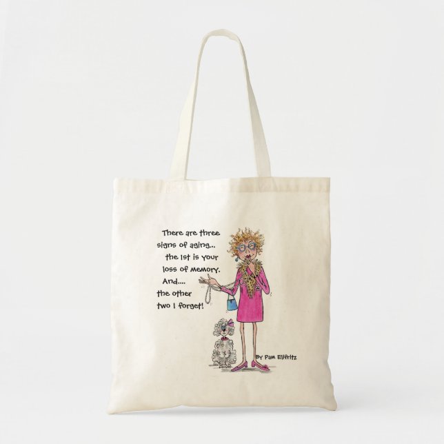 Lady in red forget about aging and smiles tote bag (Front)