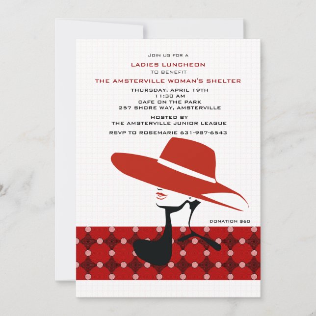 Lady in Red Hat Invitation (Front)
