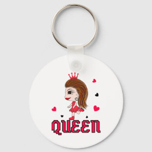 Lady in red keychain