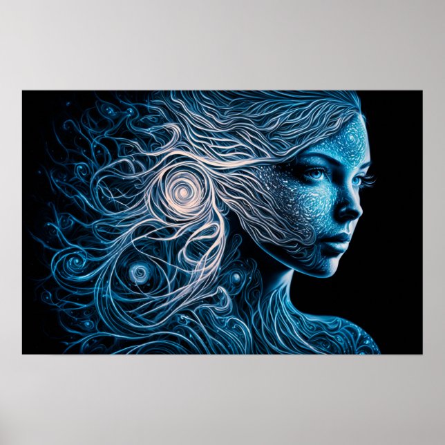 Lady in spirals of light poster (Front)