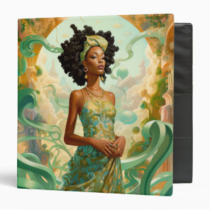 Lady In Surreal World African American Art Binder