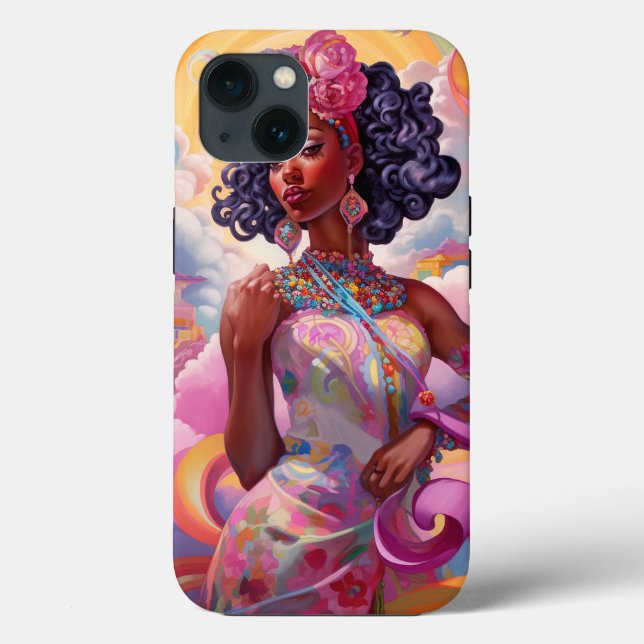 Lady In Surreal World African American Art Pink Case-Mate iPhone Case (Back)