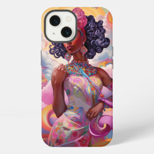 Lady In Surreal World African American Art Pink iPhone 13 Case