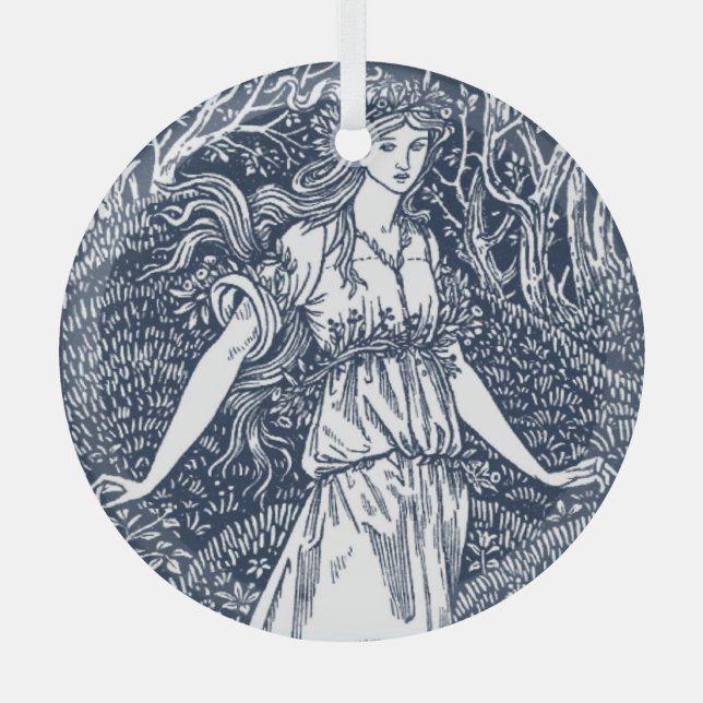 lady in the Woods Glass Ornament (Front)