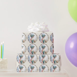 Lady In Vintage Dress and Hat Wrapping Paper