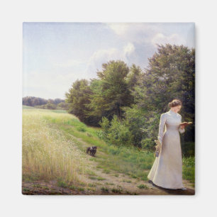 Lady in White Reading Magnet