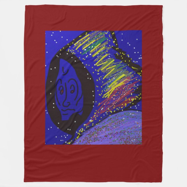 Lady in Wintertime Large Fleece Blanket (Front)