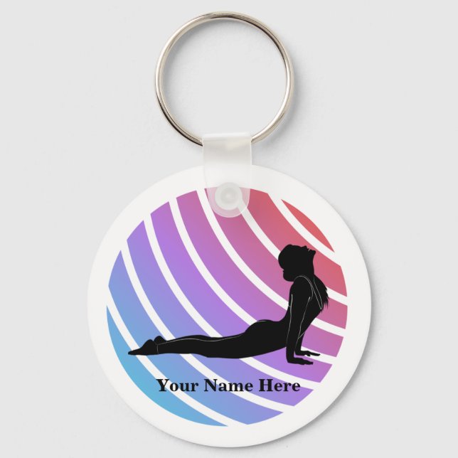 Lady in Yoga Pose  Keychain (Front)