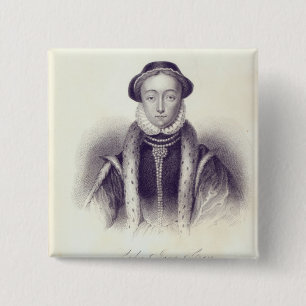 Lady Jane Grey, engraved by S. Freeman 2 Inch Square Button