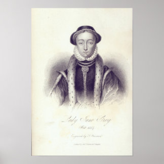 Lady Jane Grey, engraved by S. Freeman Poster