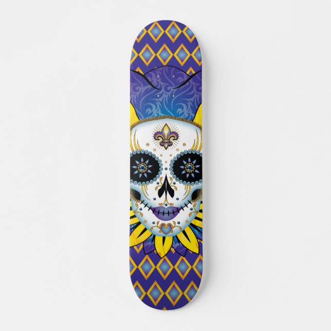 Lady Jester Skull Skateboard (Front)