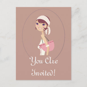 Lady Jewellery Shopping Customizable Items Invitation Postcard