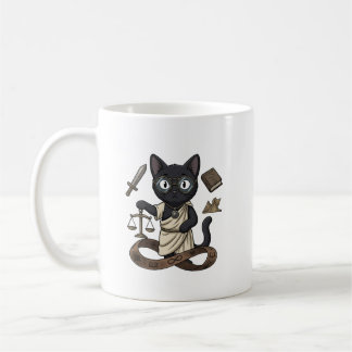 Lady Justice Black Cat Lawyer Coffee Mug