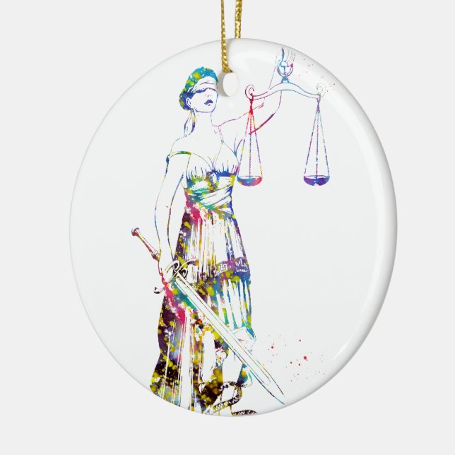 Lady Justice Ceramic Ornament (Left)