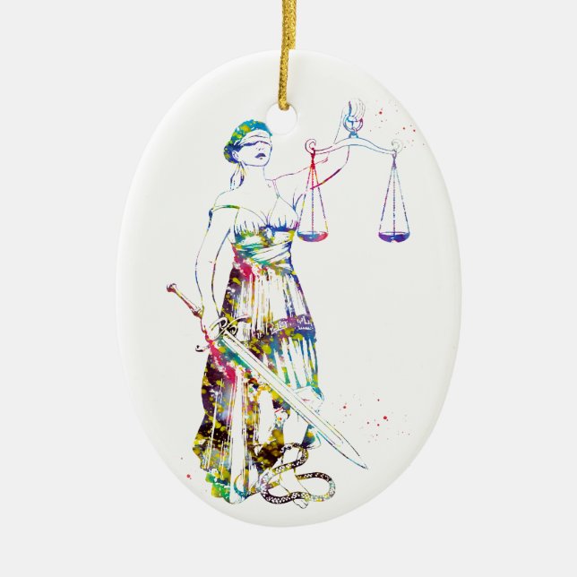 Lady Justice Ceramic Ornament (Front)