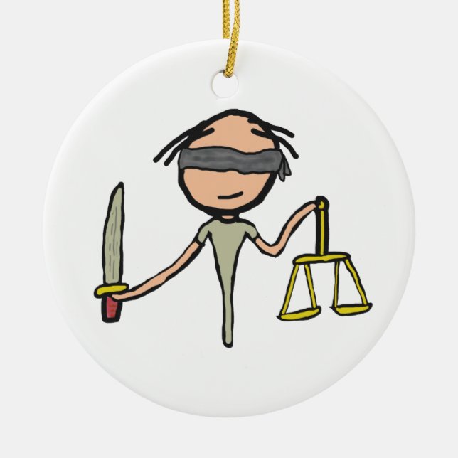 Lady Justice Ceramic Ornament (Front)