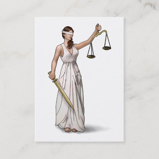 Lady Justice Illustration Business Card (Front)