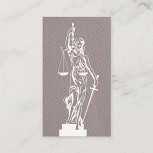 Lady Justice Law Leather Texture Appointment Card