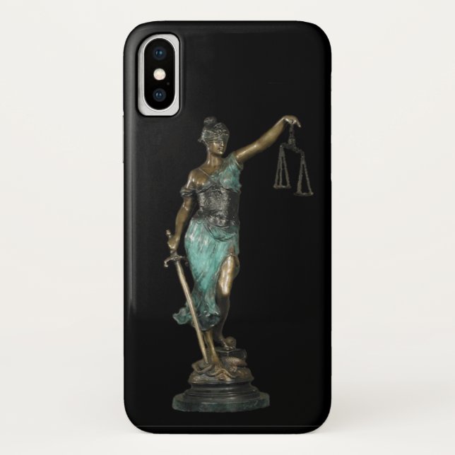 Lady Justice on Black Velvet Case-Mate iPhone Case (Back)