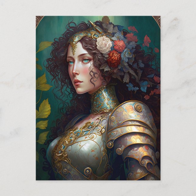 Lady Knight Warrior Armour Fantasy Art Postcard (Front)