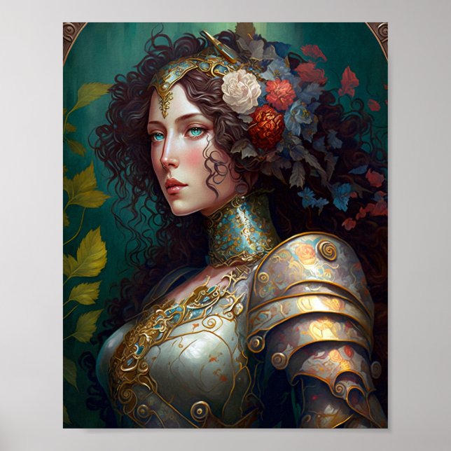 Lady Knight Warrior Armour Fantasy Art Poster (Front)