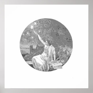 Lady Knowledge Illustration Poster