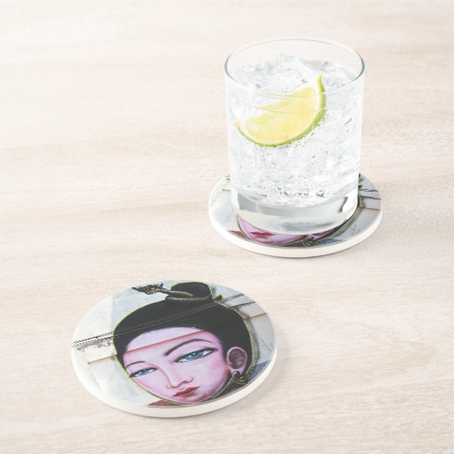Lady Lao Graffiti Street Art Coaster (Side)