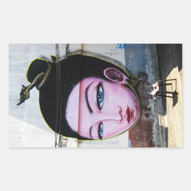 Lady Lao Graffiti Street Art Sticker (Front)