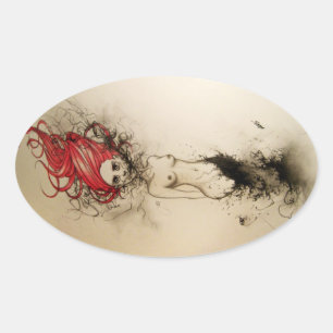 Lady Lazarus Oval Sticker