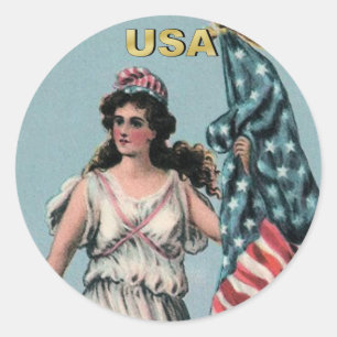 Lady Liberty 1 Classic Round Sticker