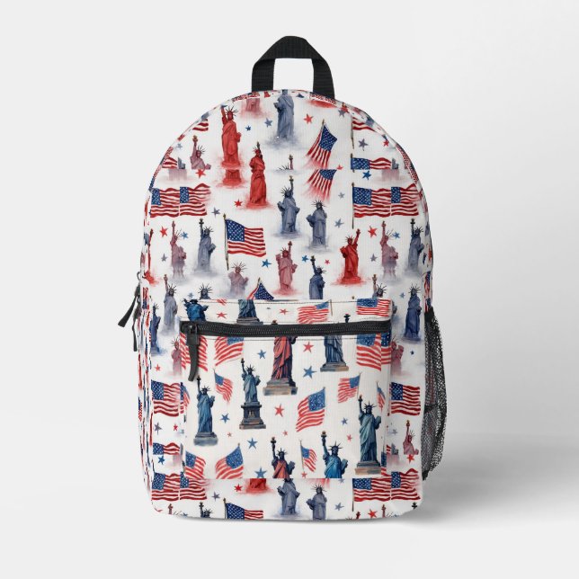 Lady Liberty 1 Printed Backpack (Front)