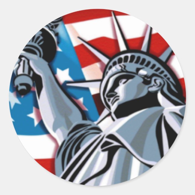 Lady Liberty Classic Round Sticker (Front)