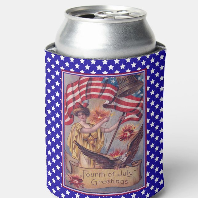 Lady Liberty Fourth of July Patriotic Flag Can Cooler (Creator Uploaded)