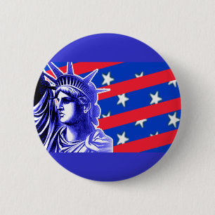 Lady Liberty in Patriotic Colours Products 2 Inch Round Button