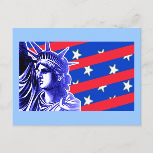 Lady Liberty in Patriotic Colours Products Postcard (Front)